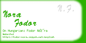 nora fodor business card